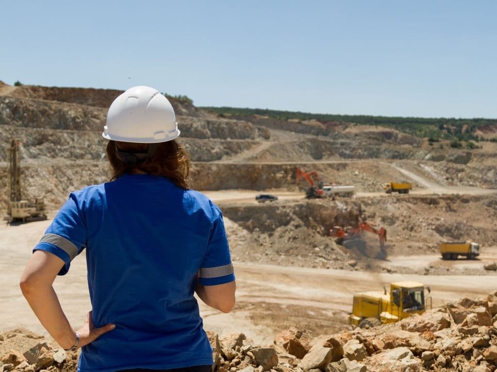 Mining professionals at work